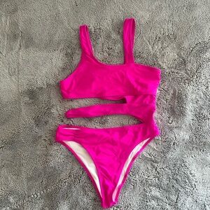 Hot Pink Cutout Swimsuit